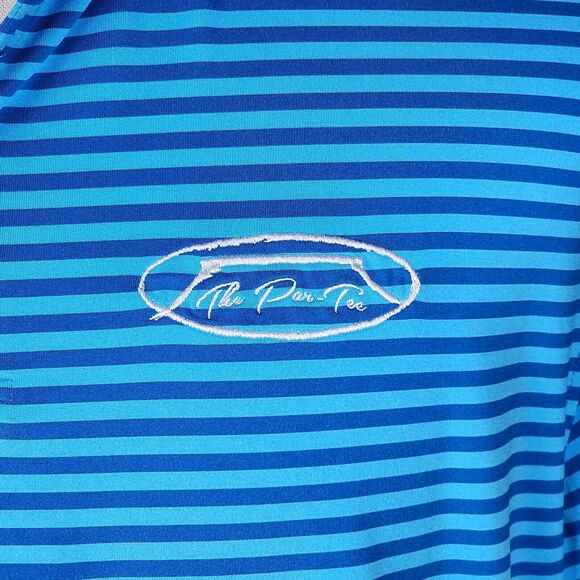 Black Quail Blue Striped Polo Shirt The Par - Tee  Size M - Picture 4 of 8
